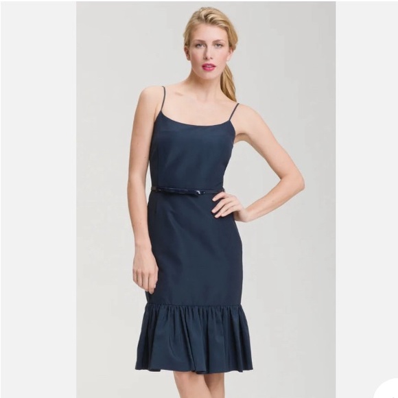 kate spade Dresses & Skirts - NWT Kate Spade Talitha Midnight Blue Spaghetti Strap Ruffle Hem Dress Si…